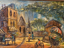 Original Van Hoople Signed Impasto Paris Cafe & Market Oil Painting
