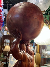 Hand Carved Atlas Holding Globe Statue