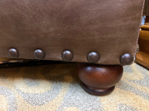 Square Leather Ottoman