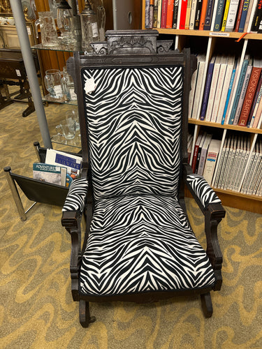 Antique Eastlake Rocker With Zebra Print