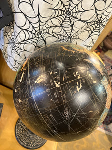 Black Terrestrial World Globe on Decorative Stand
