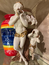 Vintage Ceramic Nymph and Cherubs Vase
