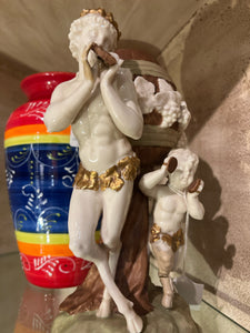 Vintage Ceramic Nymph and Cherubs Vase