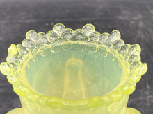 Vintage Mosser Vaseline Glass Ruffled Miniature Vase