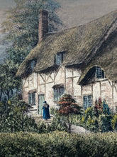 Antique J.R. Hutchinson "Anne Hathaway's Cottage" Etching, Framed