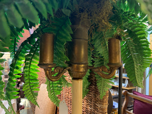 Antique Floor Lamp planter with fern