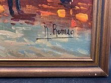 N. Romeo Signed Parisian Street Scene Painting