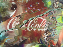 Artist Signed Abstract Coca-Cola Collage Art Framed Print