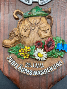 Vintage German Jubilaumswanderung Hiking Plaque