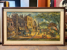 Original Van Hoople Signed Impasto Paris Cafe & Market Oil Painting