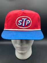 1980s STP Oil Patch Snapback Hat W/ White Brim Rope USA Made