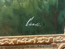 Lugano Candi Signed Original Garden Scene Oil Painting, Framed