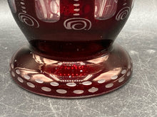 Egermann Bohemian Ruby Glass Cut To Clear 8" Vase