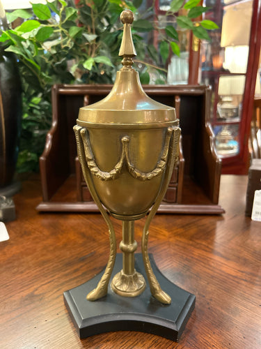 India Brass Mid Century Urn on Base