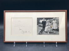 Queen Elizabeth, Queen Mother Signed 1960 Christmas Card, Framed
