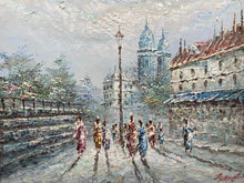 Artist Signed Parisian Street Scene Impasto Oil Painting