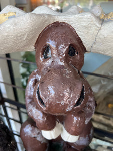 Concrete Moose Birdbath