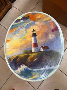 Hand Painted Lighthouse Table