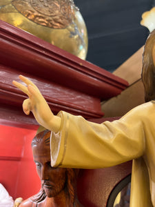 Hand Carved Jesus on Cloud Wall Hanging