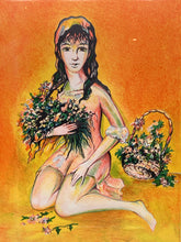 L. Vedrenne Signed "Flower Girl" Limited Edition Lithograph, Framed