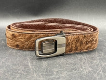 42" Full Quill Ostrich Leather Belt, Brown