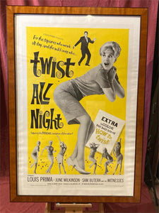 Framed Original 1962 Twist All Night Movie Poster