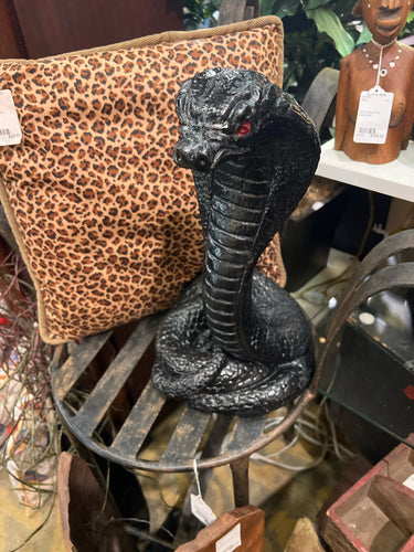 Concrete Black Cobra Statue