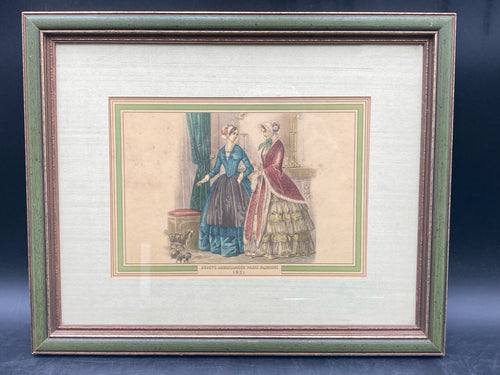 Antique Godey's Americanized Paris Fashion 1851 Advertising Print