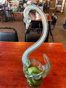 Art Glass Swan Statue