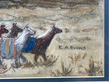 Original Vintage E.A. Evans Signed Peruvian Andes Landscape Pastel Drawing