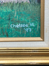 Artist Signed Garden Courtyard Landscape Acrylic Painting