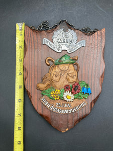 Vintage German Jubilaumswanderung Hiking Plaque