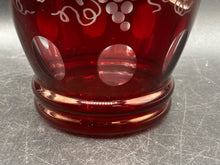 Egermann Bohemian Ruby Cut To Clear Covered Candy Bowl