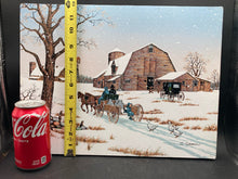 Original C. Carson Signed "Amish Winter Landscape" Oil Painting - view 9
