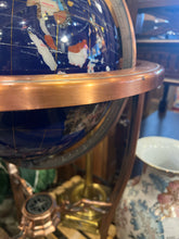 Lapis Gemstone World Globe on Stand