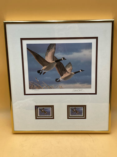 Framed 1987 West Virginia Duck Stamps & Print By Daniel Smith