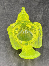 Antique Degenhart Vaseline Glass Bird Candle Holder