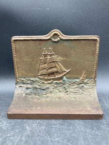 Antique Bradley & Hubbard Cast Iron Ship Bookends