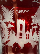 Egermann Bohemian Ruby Glass Cut To Clear 6.5" Vase