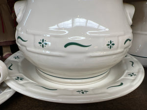 Longaberger Soup Tureen w/ Ladle & Plate