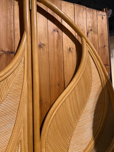 Vintage Bamboo and Rattan 3-Panel Screen