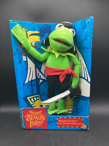 1995 Toy Biz Muppets Treasure Island Kermit The Frog Captain Smollett Plush NIB