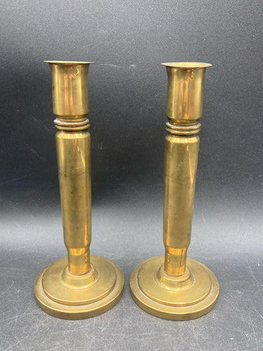 WW2 M25 40mm Trench Art Brass Candle Holders