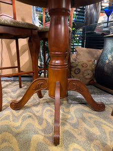 Wood Bistro Table With 4 Stools