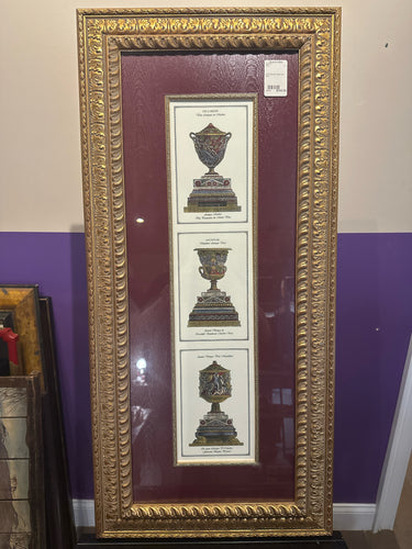 Gold Framed Triple Urns Print