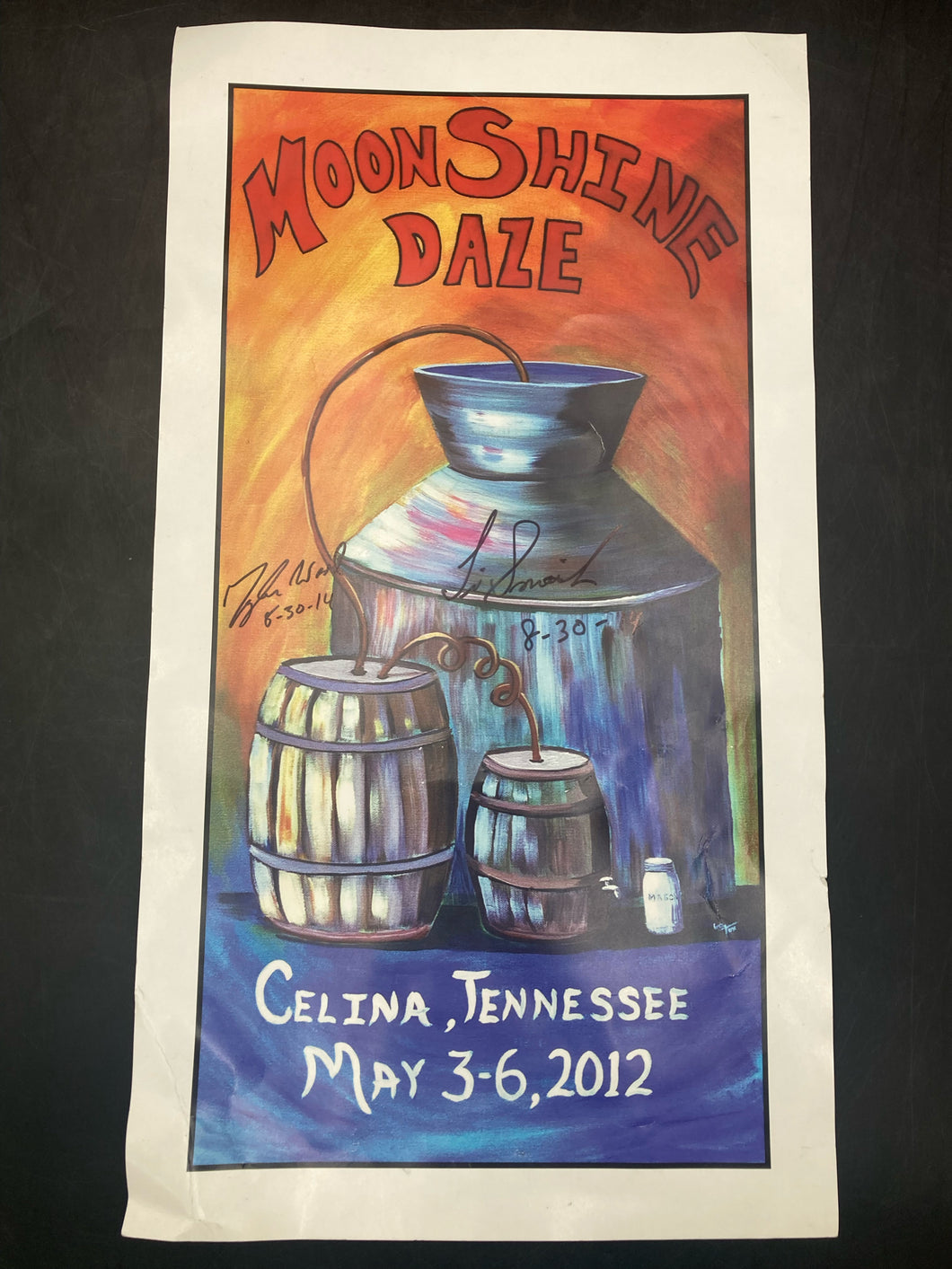 Moonshiners Tyler Wood and Tim Smith Signed Moonshine Daze Poster