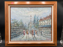 Artist Signed Parisian Street Scene Impasto Oil Painting