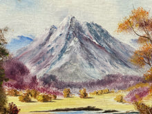 Artist Signed Mountain Lake Landscape Acrylic Painting, Framed