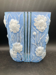 Rare 1930s Phoenix Glass Periwinkle Blue Cosmos Vase