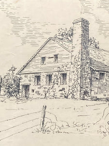 Don J. Emery Signed Antique Florida Sugar Mill Sketch, Framed